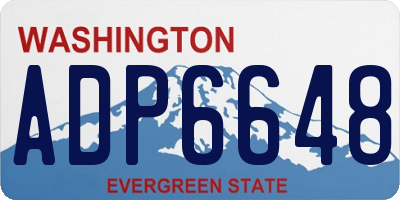 WA license plate ADP6648