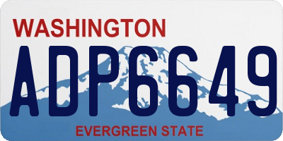 WA license plate ADP6649