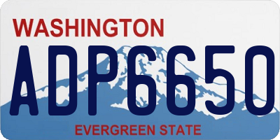 WA license plate ADP6650