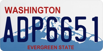 WA license plate ADP6651