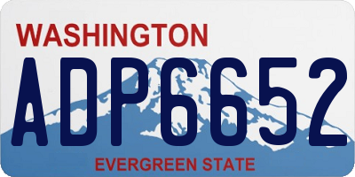 WA license plate ADP6652
