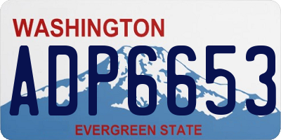WA license plate ADP6653