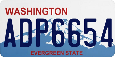WA license plate ADP6654