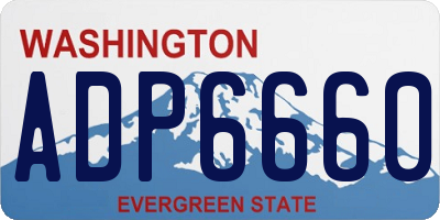 WA license plate ADP6660