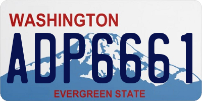 WA license plate ADP6661