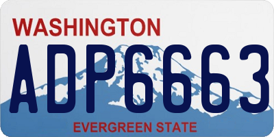 WA license plate ADP6663