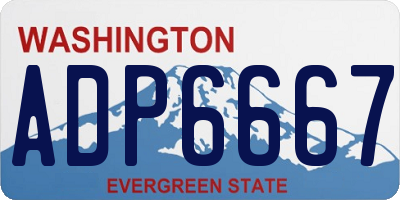 WA license plate ADP6667