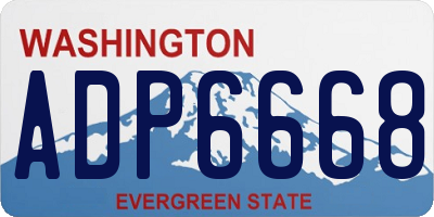 WA license plate ADP6668