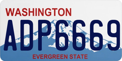 WA license plate ADP6669