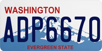 WA license plate ADP6670