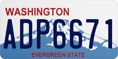 WA license plate ADP6671
