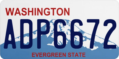 WA license plate ADP6672