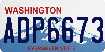 WA license plate ADP6673