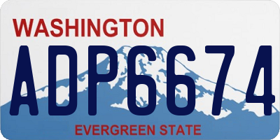 WA license plate ADP6674