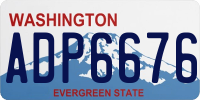 WA license plate ADP6676