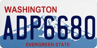 WA license plate ADP6680