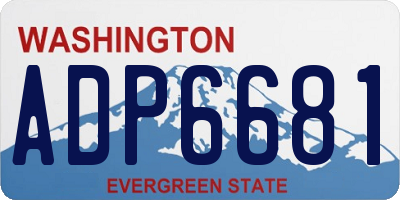 WA license plate ADP6681