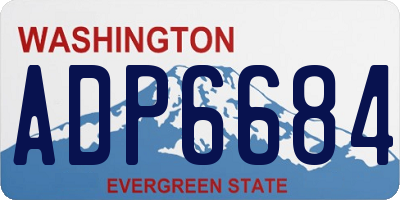 WA license plate ADP6684