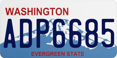 WA license plate ADP6685