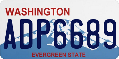 WA license plate ADP6689