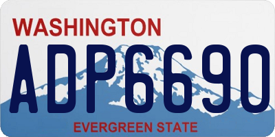 WA license plate ADP6690
