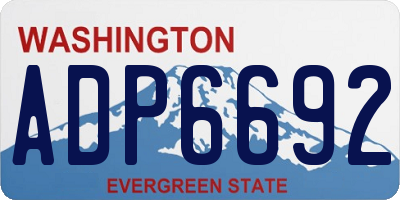 WA license plate ADP6692