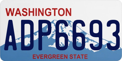 WA license plate ADP6693