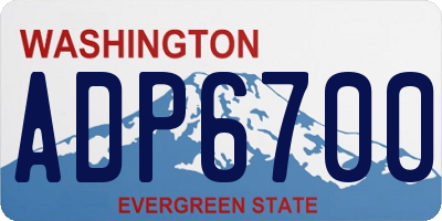 WA license plate ADP6700