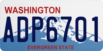 WA license plate ADP6701