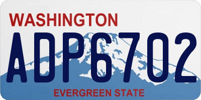 WA license plate ADP6702
