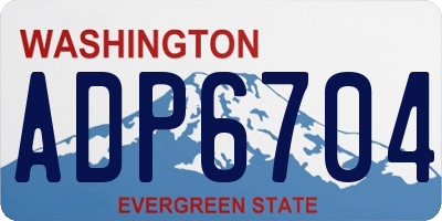 WA license plate ADP6704