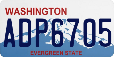 WA license plate ADP6705