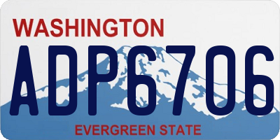 WA license plate ADP6706