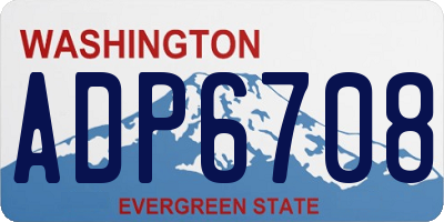 WA license plate ADP6708