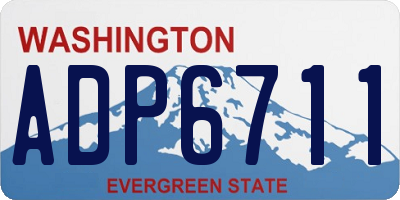 WA license plate ADP6711