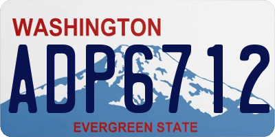 WA license plate ADP6712