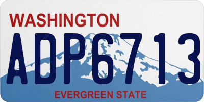 WA license plate ADP6713