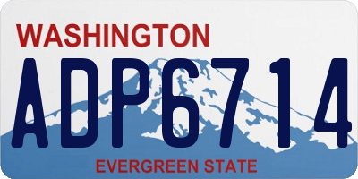 WA license plate ADP6714