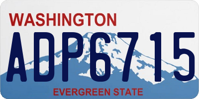 WA license plate ADP6715