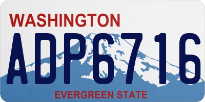 WA license plate ADP6716