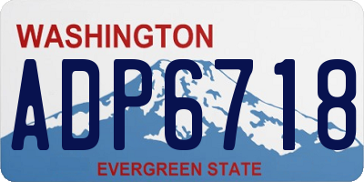 WA license plate ADP6718