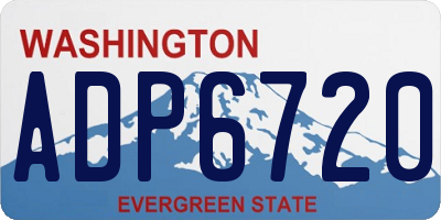 WA license plate ADP6720
