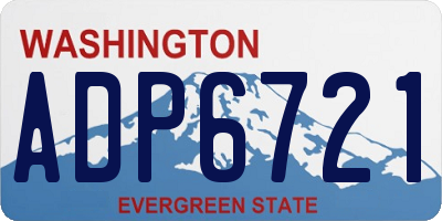 WA license plate ADP6721