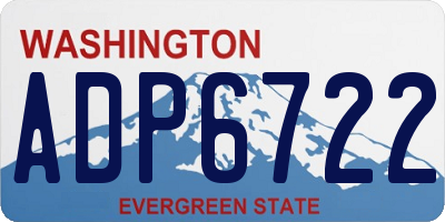 WA license plate ADP6722