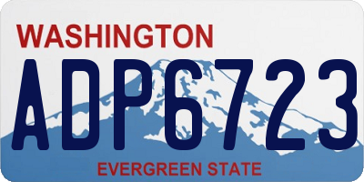 WA license plate ADP6723