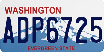 WA license plate ADP6725