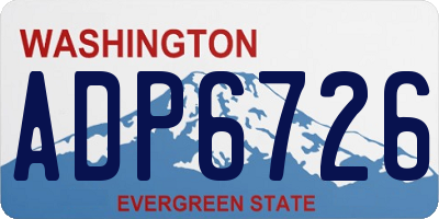 WA license plate ADP6726