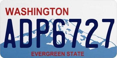 WA license plate ADP6727