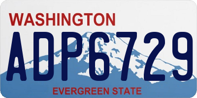 WA license plate ADP6729