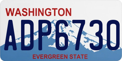 WA license plate ADP6730